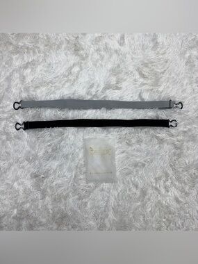 New Women’s 140cm Set Of 2 Black/Grey Jasgood Elastic Stretch Belts. 1.25 inches